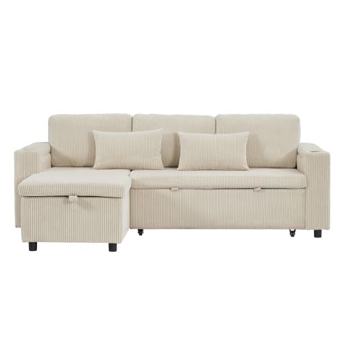 Transform Your Space with this Grey Corduroy Corner Sofa Bed - image 12