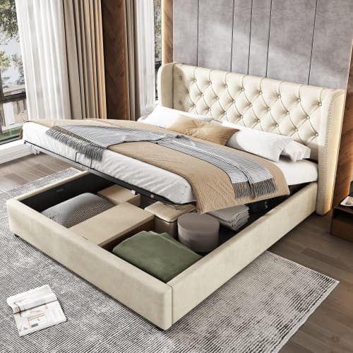 Effortless Storage Meets Timeless Style in this Velvet Bed - image 24