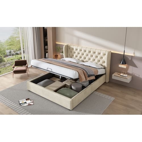 Effortless Storage Meets Timeless Style in this Velvet Bed - image 8