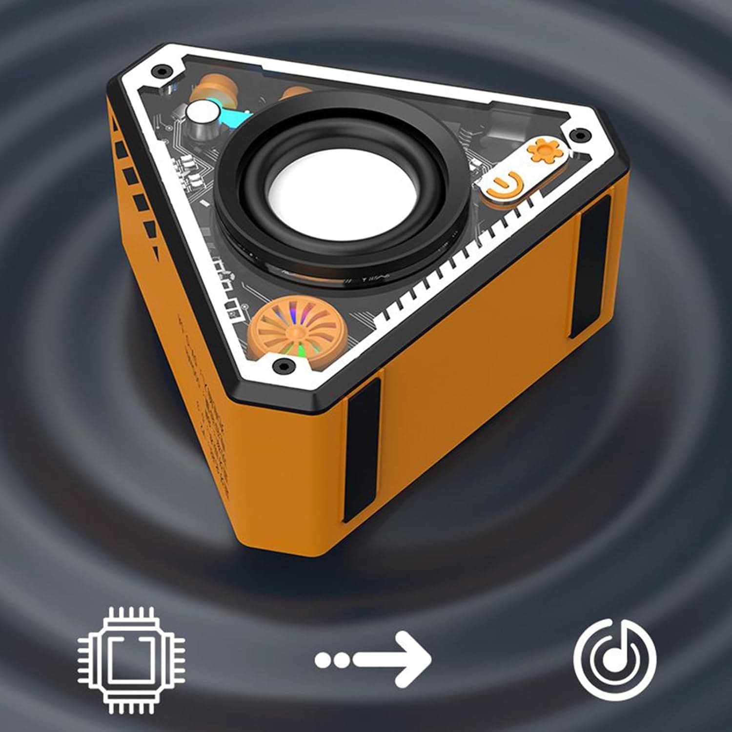 Orange Triangle Mecha Bluetooth Speaker with RGB Light - image 12