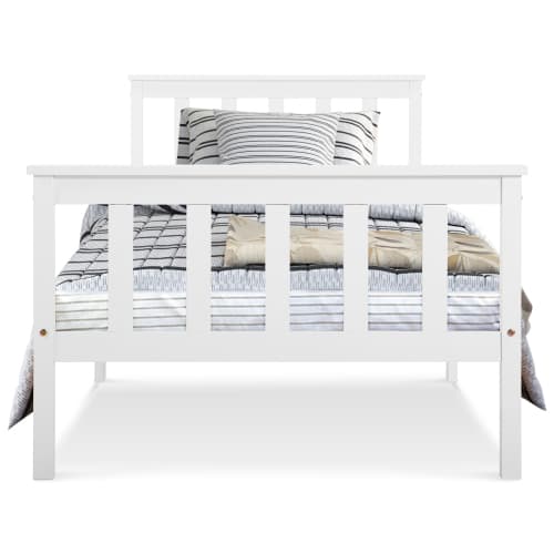 Solid Pine Wood Single Bed in Classic White - image 10