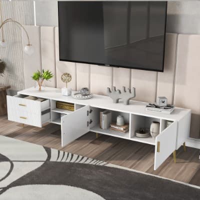 Large White TV Unit for Screens up to 80" (180cm) - image 4
