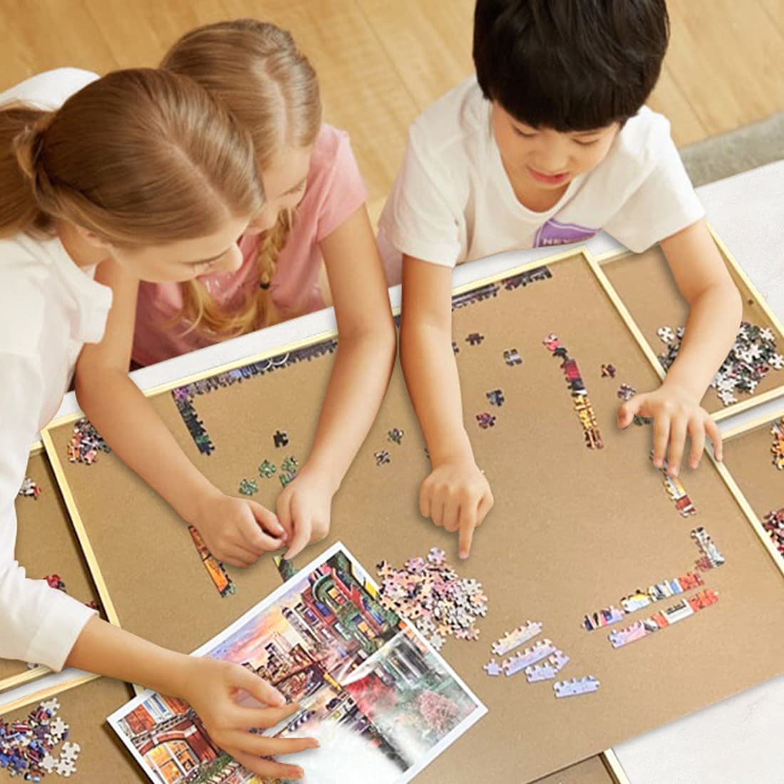 Premium Wooden Puzzle Board with 6 Sorting Drawers - image 2