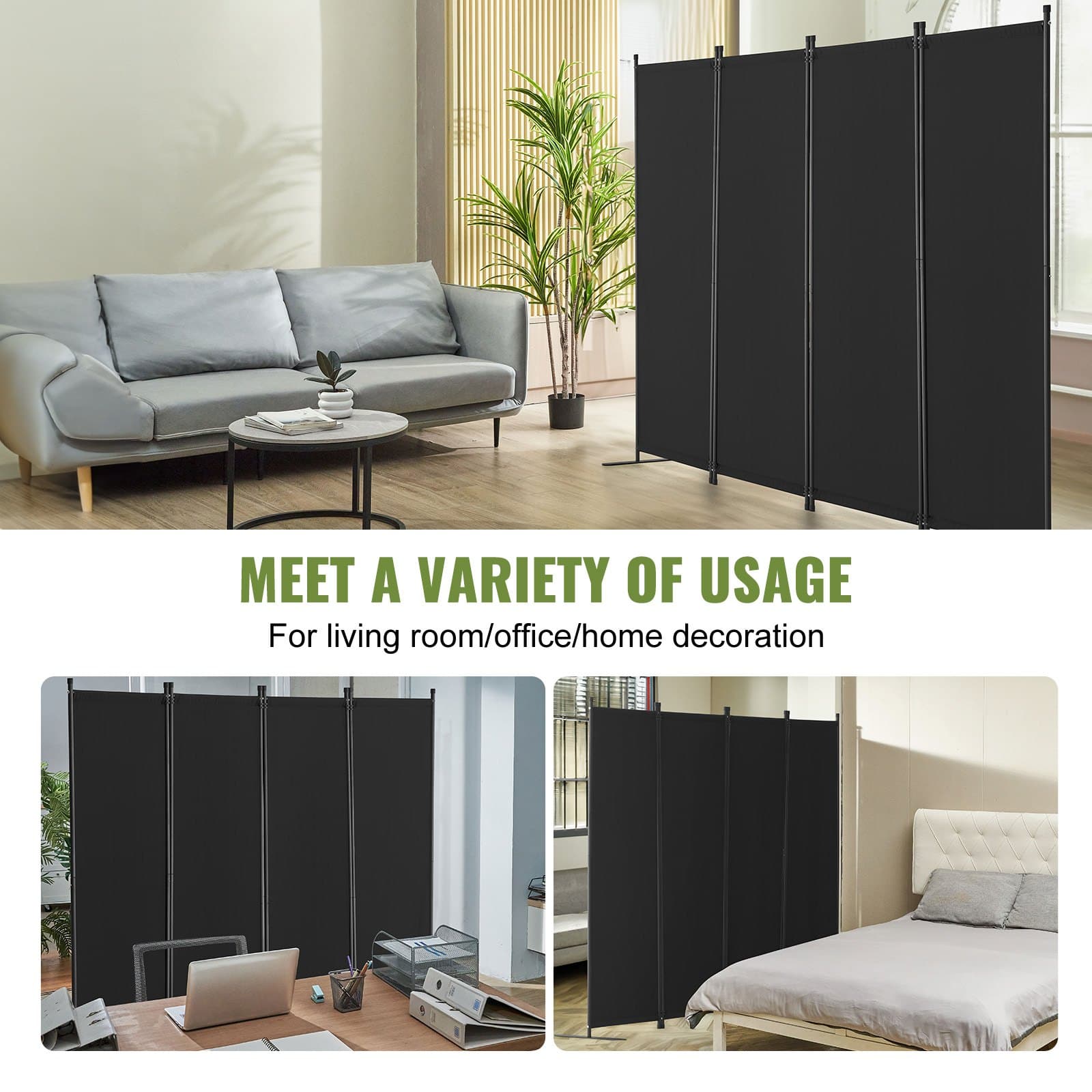 Sturdy 4-Panel Folding Privacy Screen - image 9