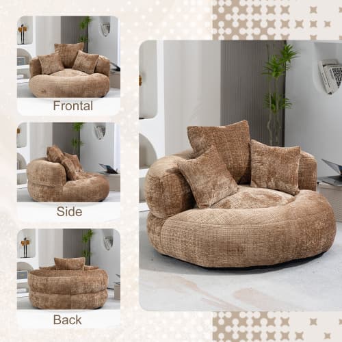 Unwind in Ultimate Comfort with Our High-Back Chenille Bean Bag - image 18