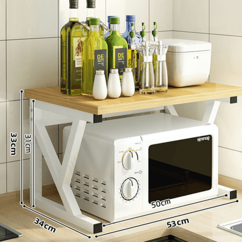 2/3-Tier Adjustable Microwave Oven Rack in Black - image 8
