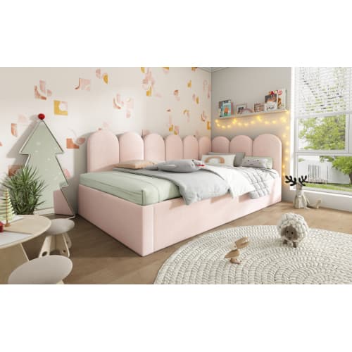Upholstered Daybed in Pink Velvet with Pull-Out Guest Bed - image 11
