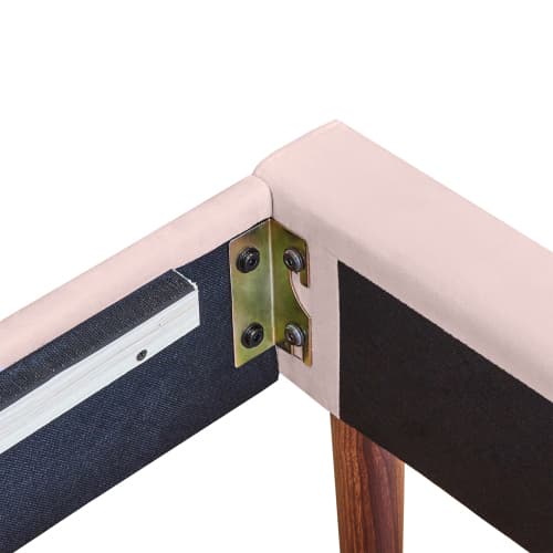 Upholstered Single Bed in Pink Velvet (3ft / 90x190cm) - image 14