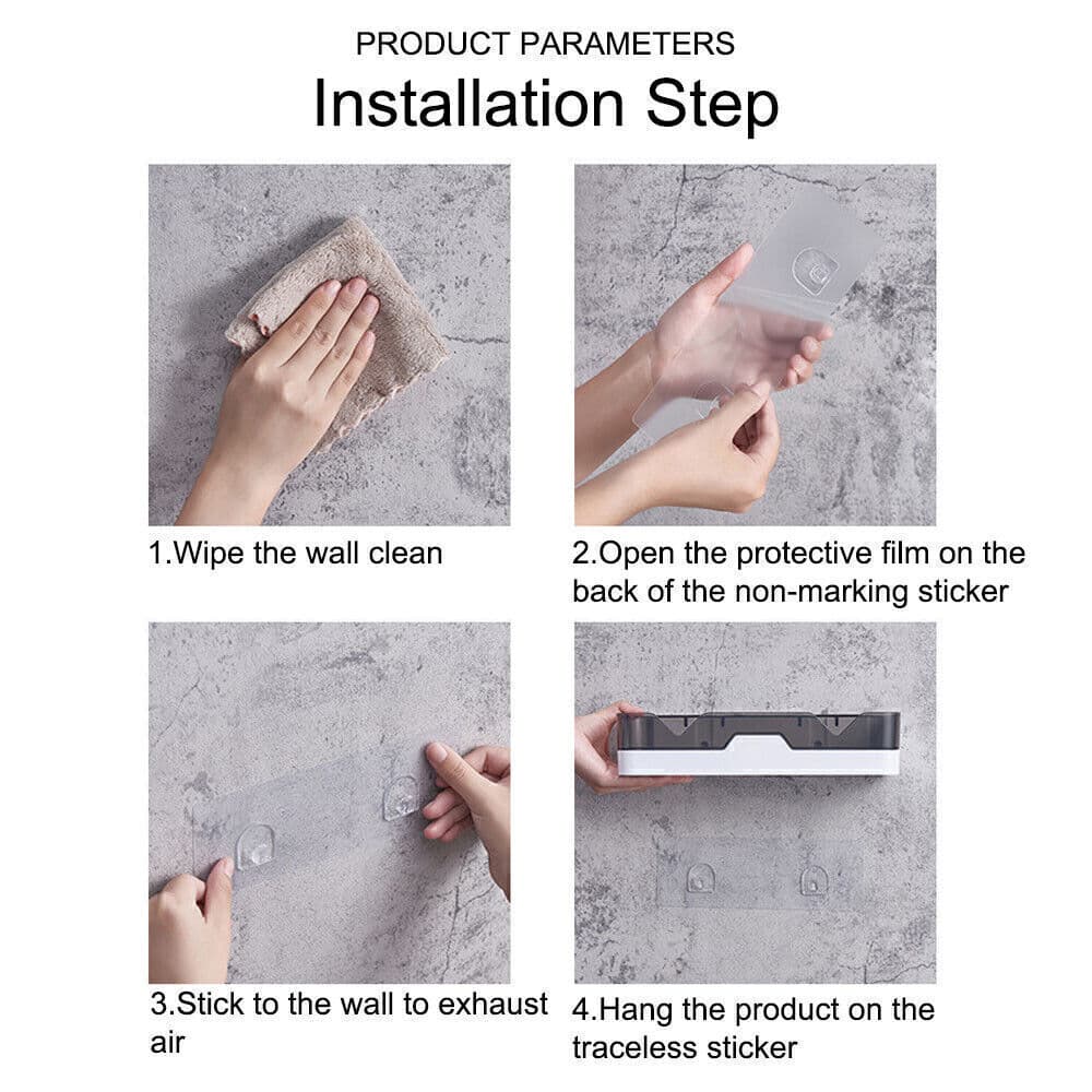 No-Drill Bathroom Shelf with Drainage — Self-Adhesive Wall Caddy - image 16