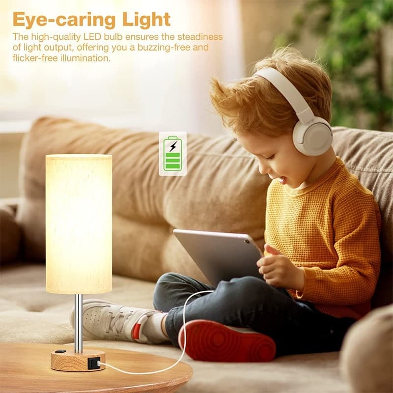 Effortless Lighting: 3-Way Dimmable Bedside Lamp with USB - image 12