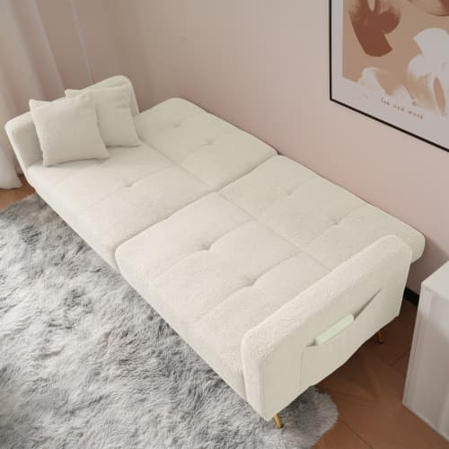 Chic 2 Seater Click Clack Sofa Bed with Side Pockets - image 48