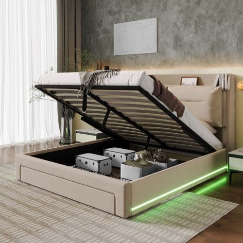 Transform Your Bedroom with this Premium Velvet Storage Bed - image 4