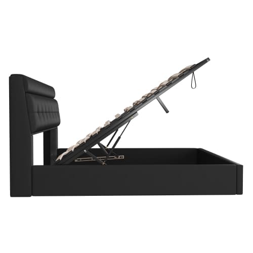 Upholstered Ottoman Bed with Hydraulic Storage & Headboard Compartment (4ft6 Double) - image 27