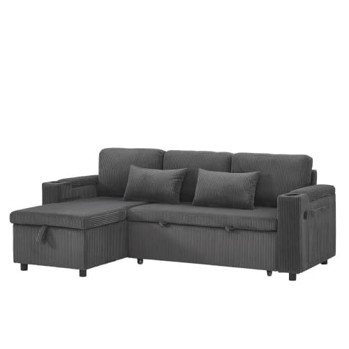 Transform Your Space with this Grey Corduroy Corner Sofa Bed - image 27