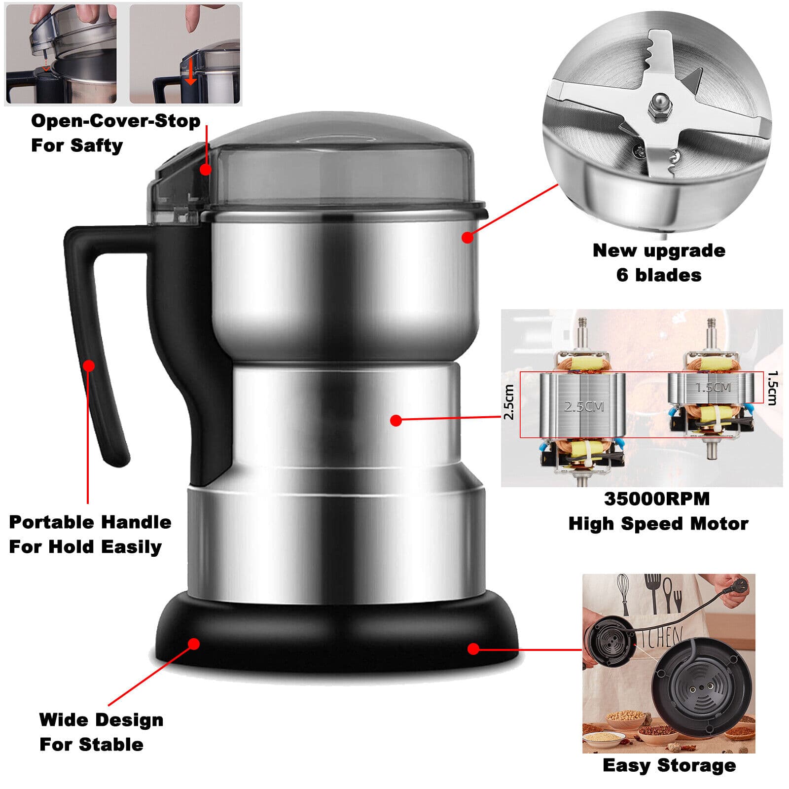 Transform Your Ingredients with this 300W Coffee Grinder - image 8