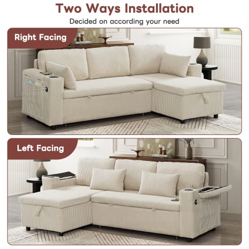 Transform Your Space with this Grey Corduroy Corner Sofa Bed - image 52