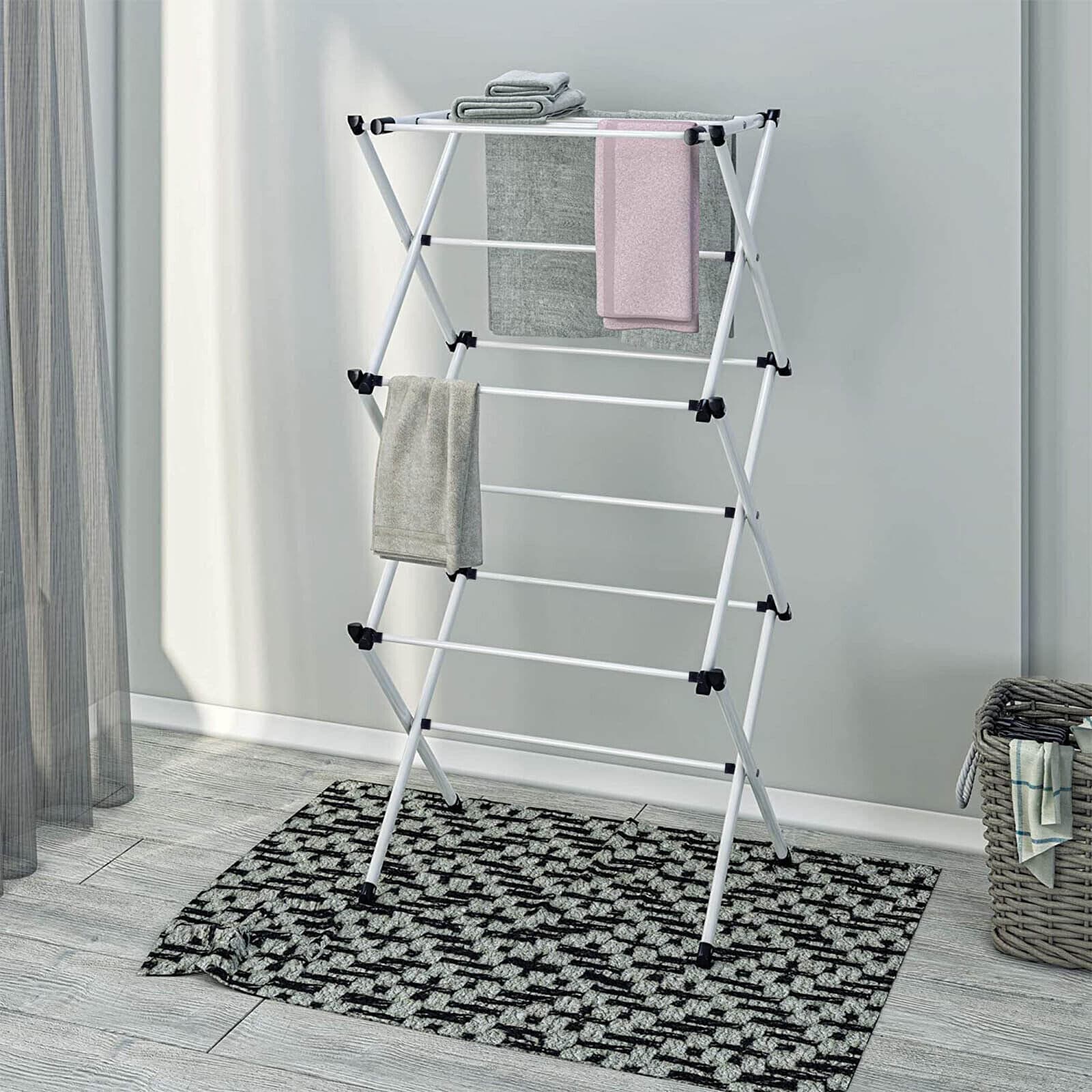 Fold-Away Metal Clothes Airer with Three Drying Tiers - image 6