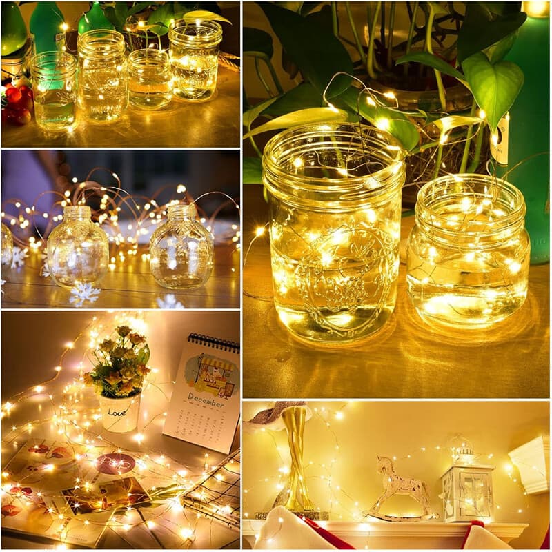Warm White Battery Fairy Lights on Copper Wire, 5M - image 20