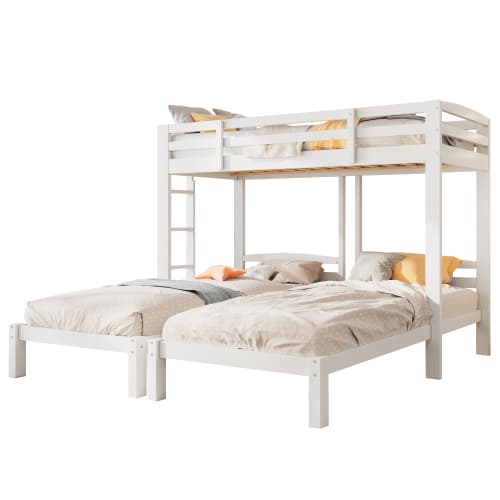 Triple Sleeper Bunk Bed for Kids & Teens - White - image 2