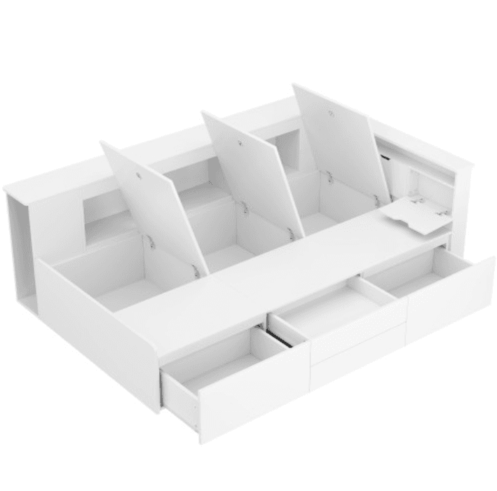 Multifunctional Kids Single Bed with Drawers, Bookcase & Cupboard (3ft) - image 10