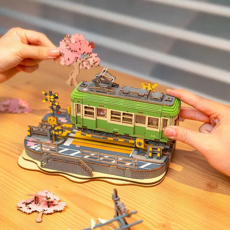 Japanese Sakura Tram Wooden Model Kit to Build - image 2