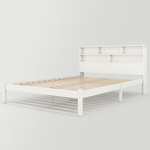 Solid Wood Double Storage Bed with Shelves and Underbed Drawer - image 12