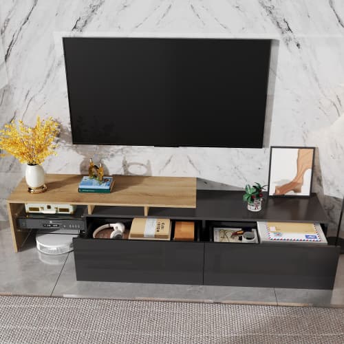 Contemporary TV Unit with 16-Colour LED Lighting - image 1