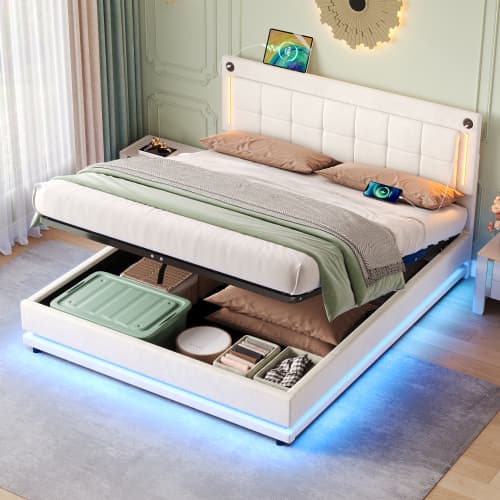 Smart LED Bed with Storage, Lights & USB Charging - image 12