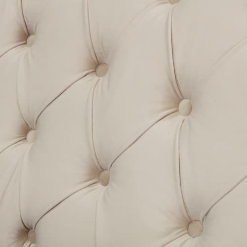 Upholstered King Size Ottoman Bed in Beige Velvet - image 5