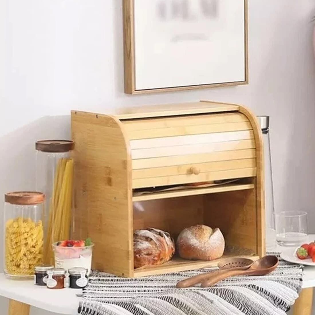 Effortless Kitchen Organisation with the 2-Tier Bamboo Bread Bin - image 10