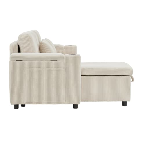 Transform Your Space with this Grey Corduroy Corner Sofa Bed - image 11