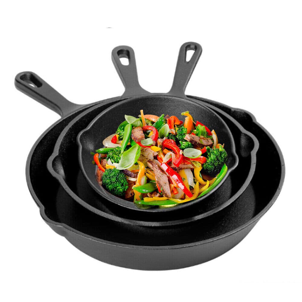 Versatile 3-Piece Cast Iron Skillet Set - image 5