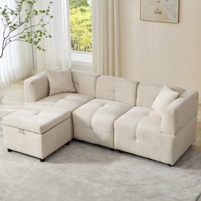 Effortless Comfort: 80-Inch Fabric Sectional Sofa - image 29