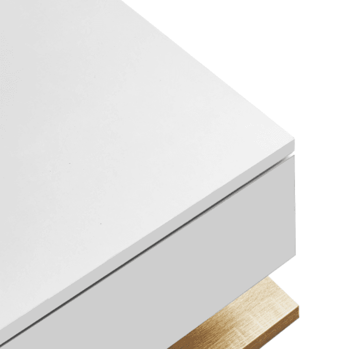 Modern Coffee Table with LED Lights, White High Gloss & Wood Finish - image 24