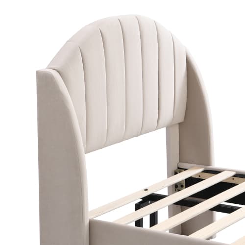 Upholstered Single Bed in Pink Velvet (3ft / 90x190cm) - image 23