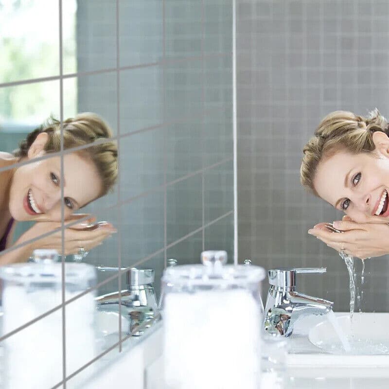 40-Piece Peel-and-Stick Acrylic Mirror Tiles, 15x15cm - image 24
