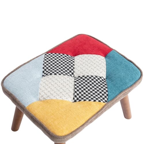Multi-Colour Lounge Chair & Matching Ottoman Set - image 9