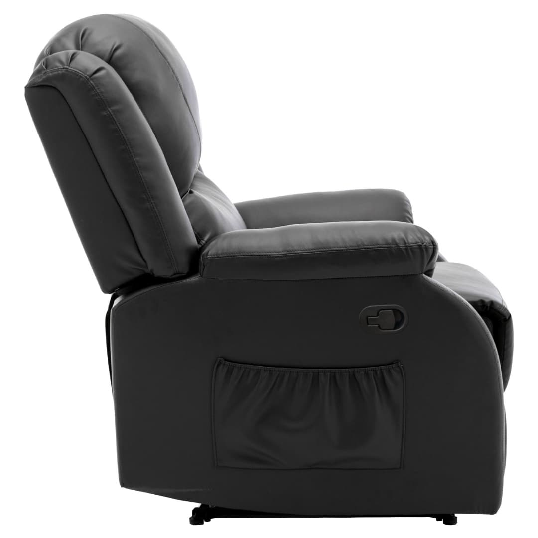 Adjustable Recliner Armchair in Black PU Leather - image 27