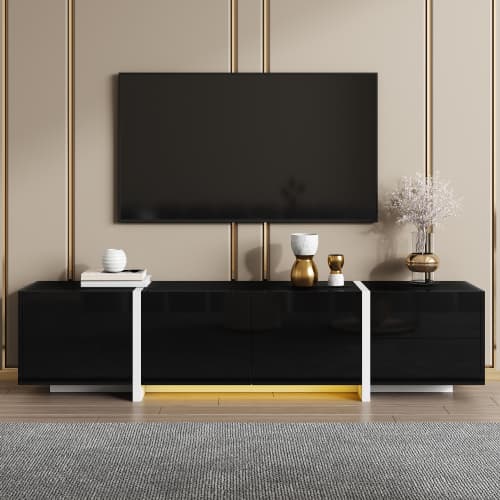 Modern Black High Gloss TV Stand, 170cm - image 2