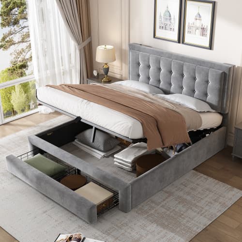Effortless Storage Meets Elegant Design in a Velvet Double Bed - image 10
