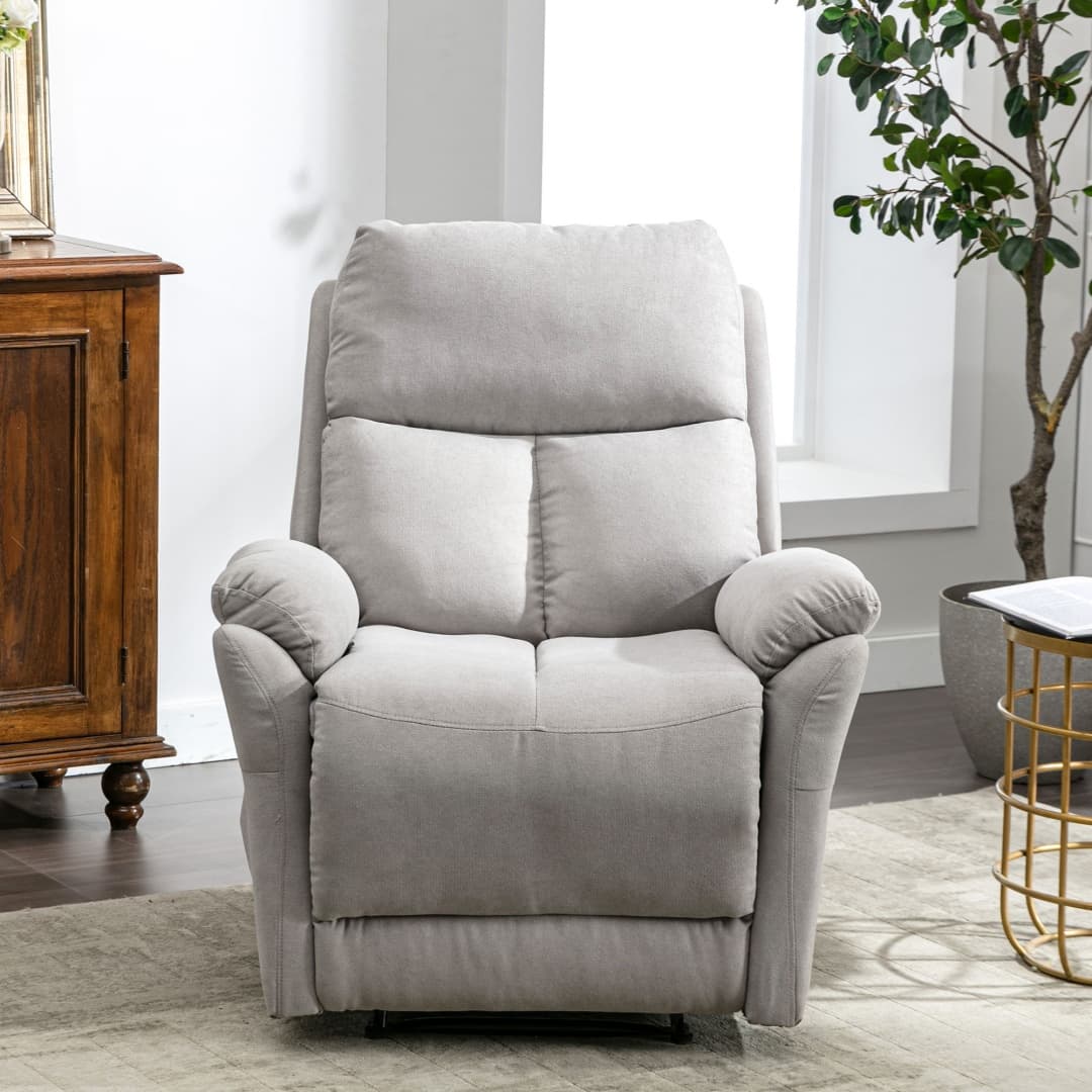Comfortable Fabric Recliner Armchair with Adjustable Footrest - image 18