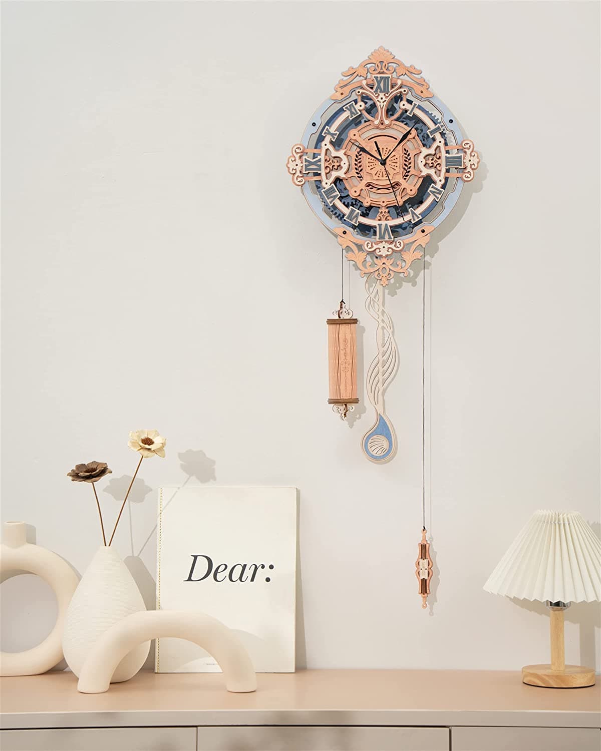 3D Wooden Puzzle: Functional "Romantic Notes" Wall Clock Kit