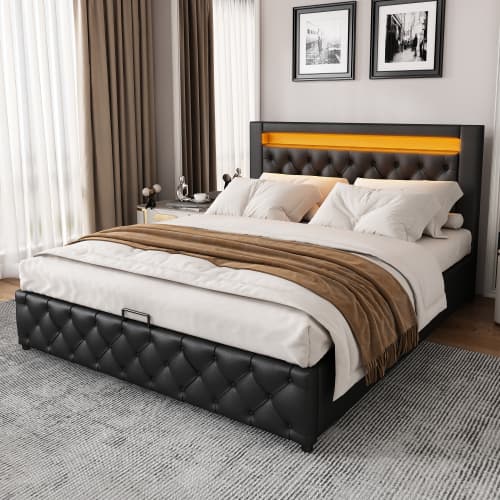 Transform Your Bedroom With This White LED Storage Bed - image 5