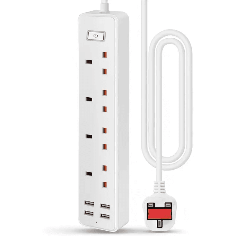 4-Gang Extension Lead with USB Fast Charging for Desk and Bedside - image 11