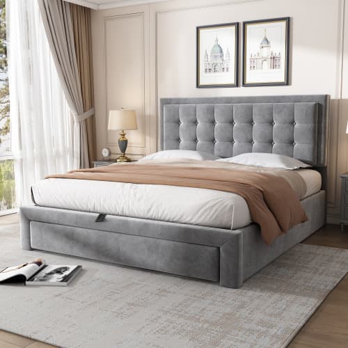 Effortless Storage Meets Elegant Design in a Velvet Double Bed - image 6