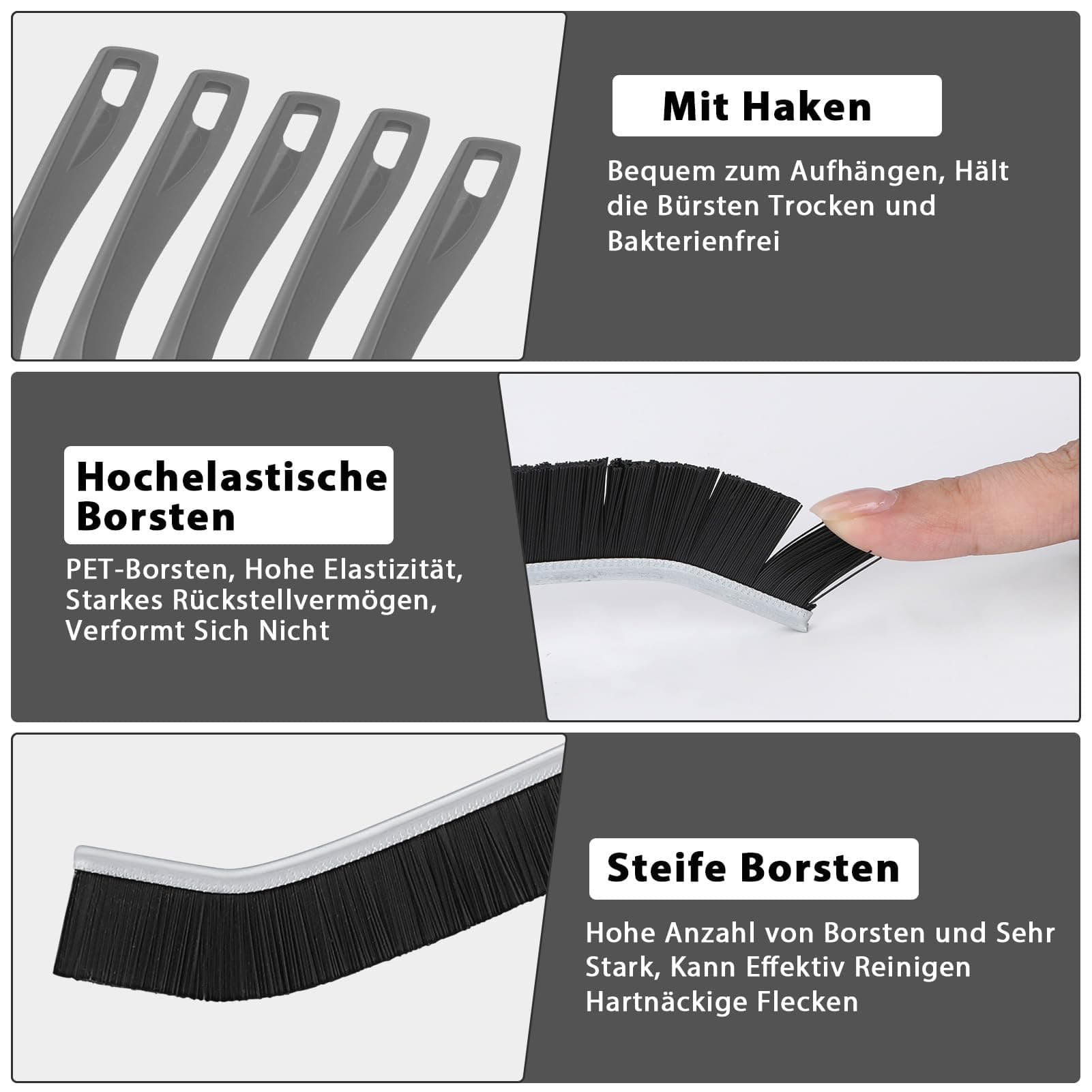 Hard Bristle Crevice Brushes for Grout, Tiles and Window Tracks - image 10