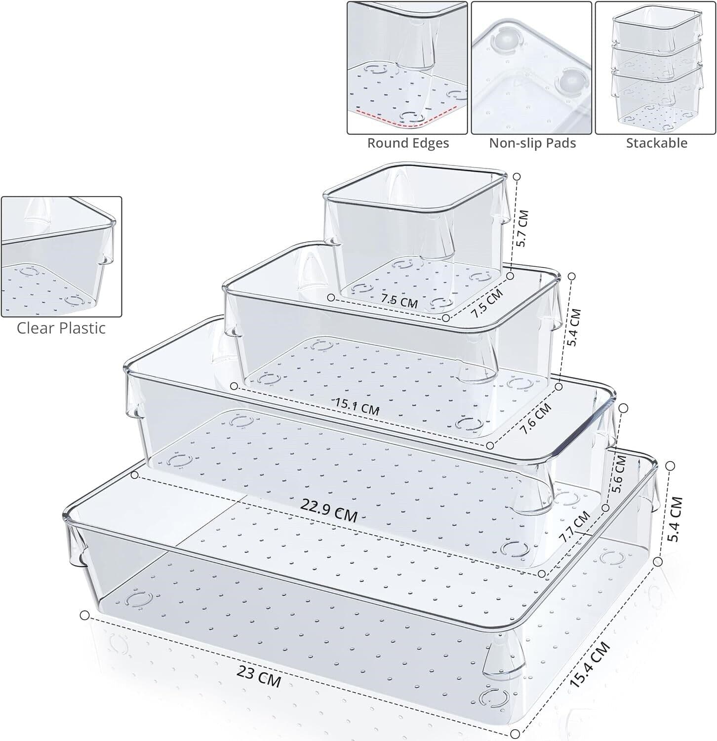 Modular Drawer Organiser Set (5-Piece)