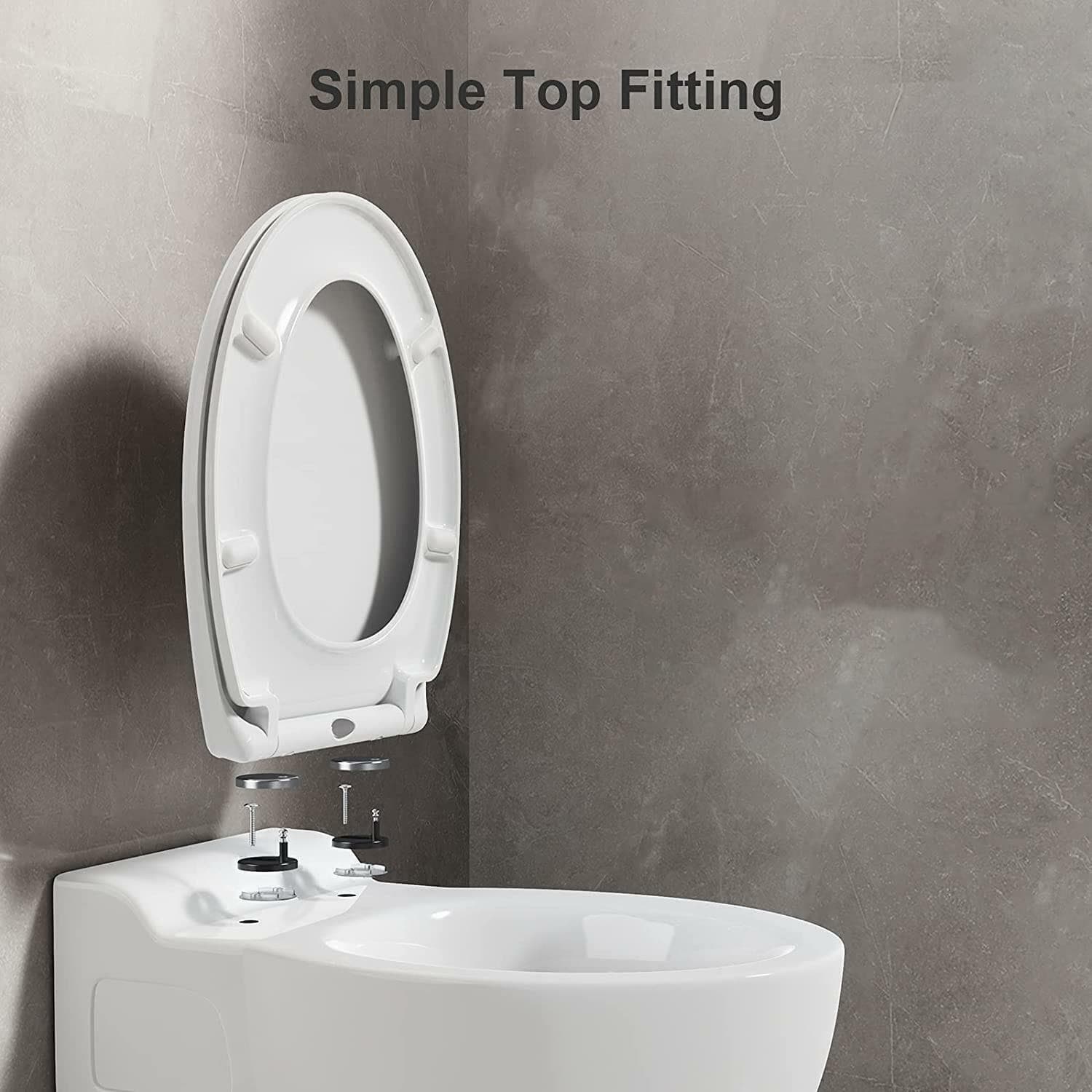 Premium Square Soft Close Toilet Seat in Gloss White