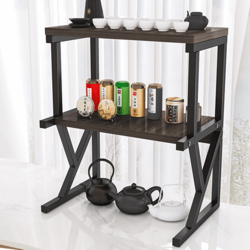 2/3-Tier Adjustable Microwave Oven Rack in Black - image 5