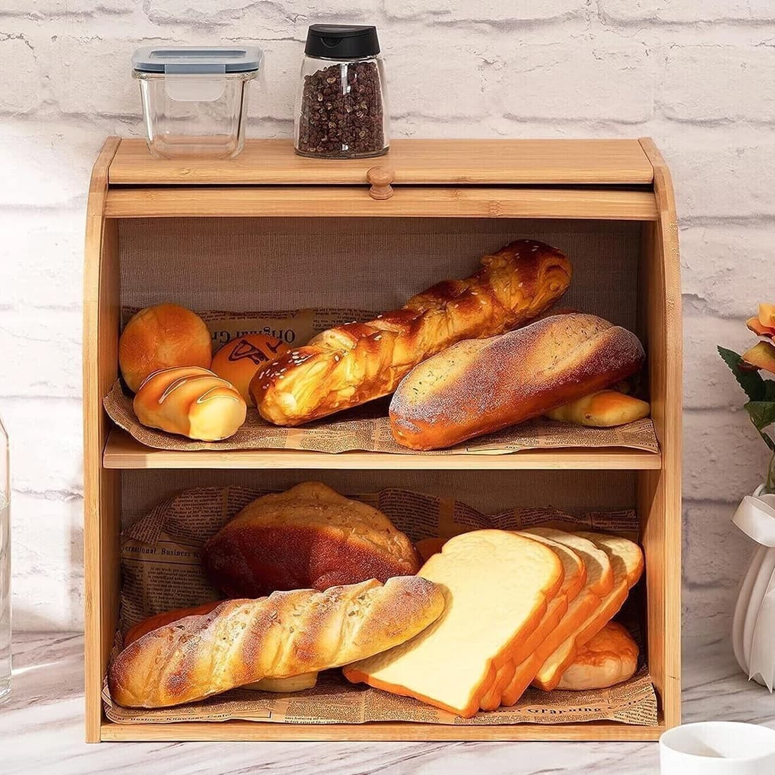 Effortless Kitchen Organisation with the 2-Tier Bamboo Bread Bin - image 16